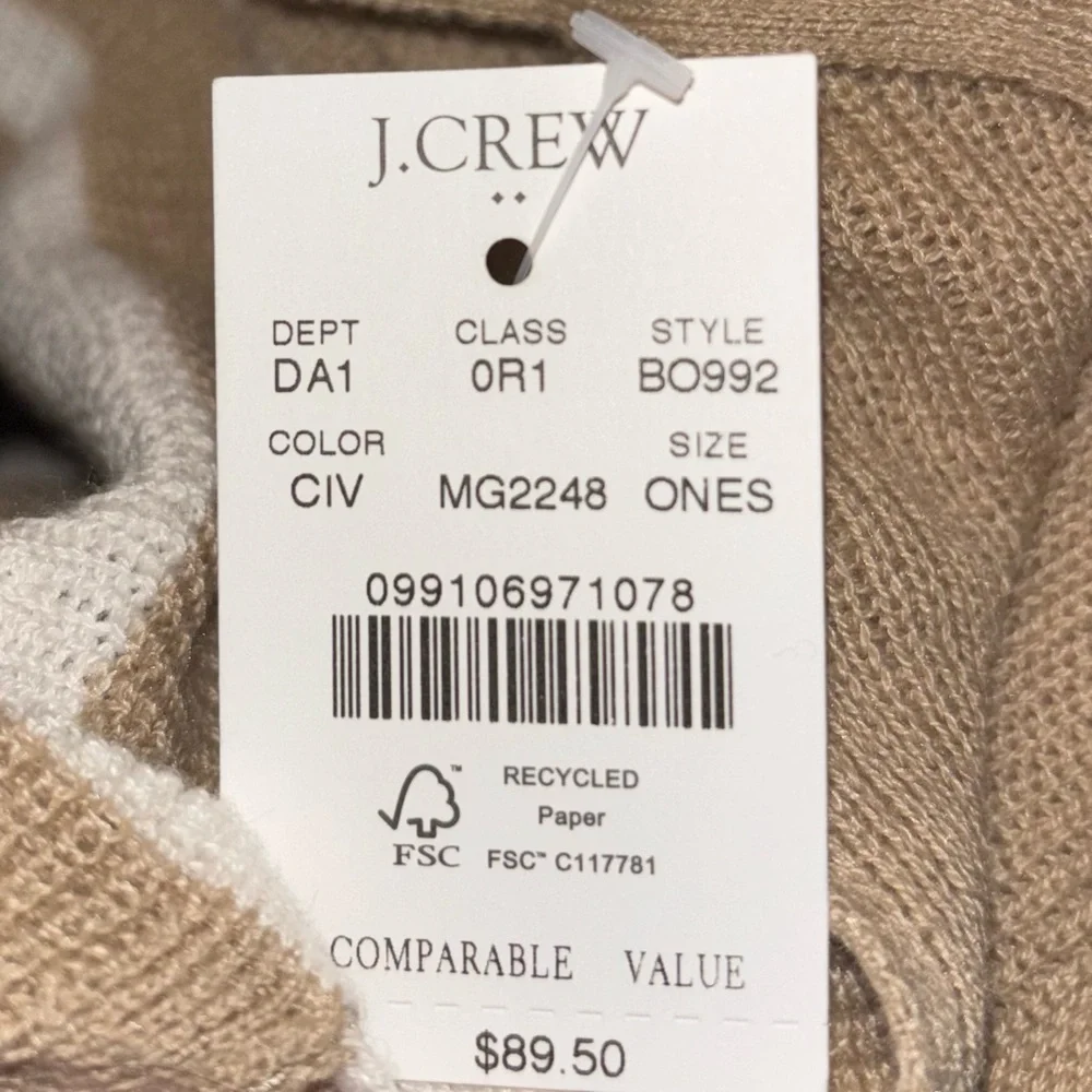 J. Crew Camel & Ivory Striped Poncho